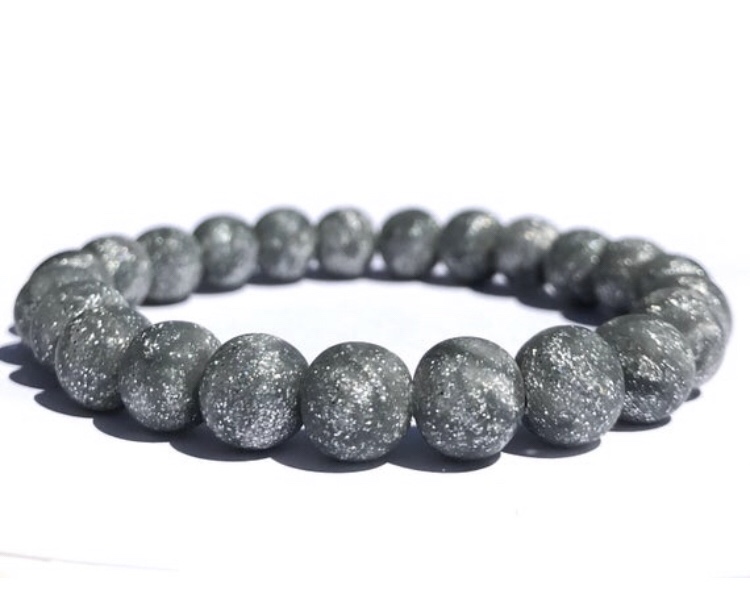Silver glitter bead bracelet