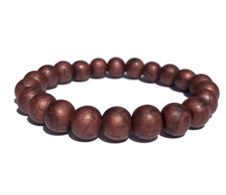 Metallic bronze bead bracelet