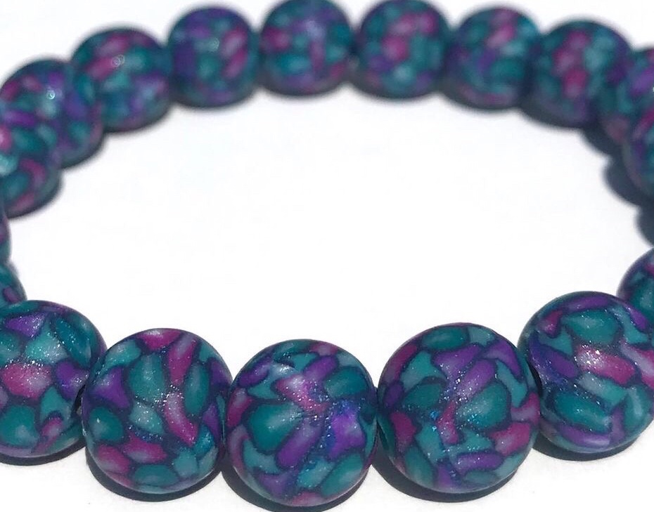 Polymer clay bead bracelet
