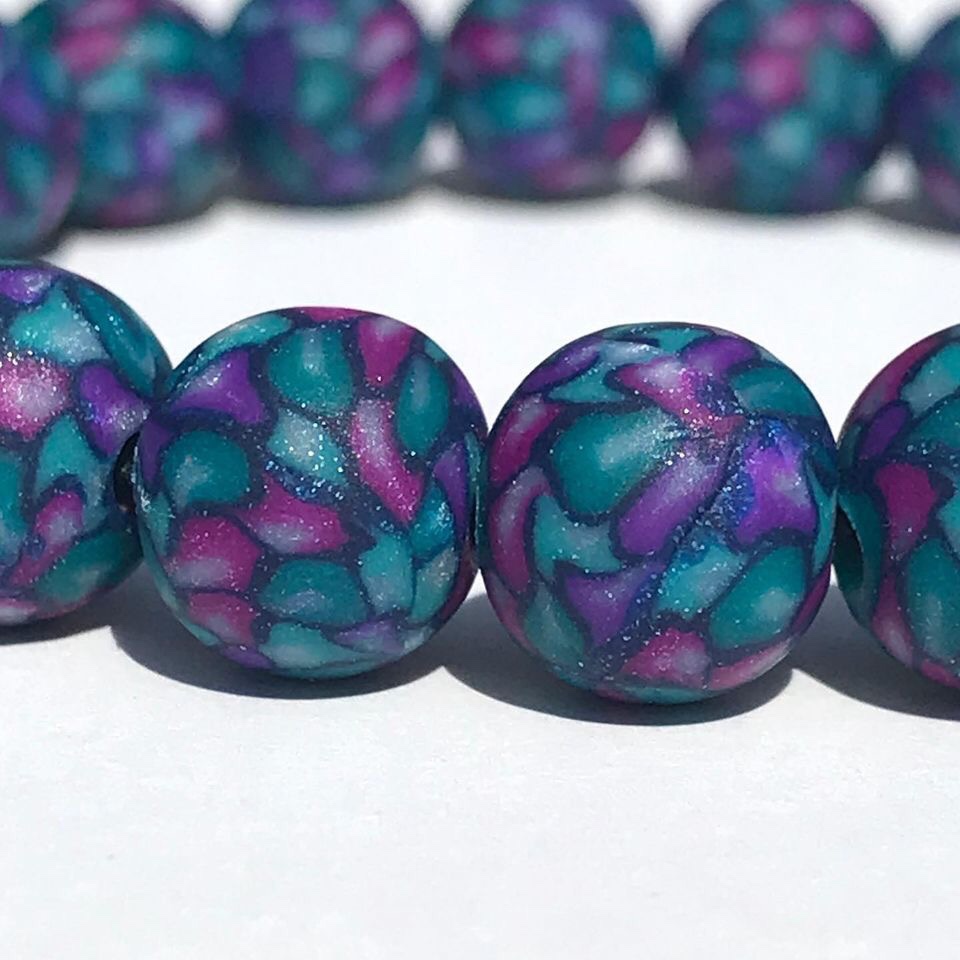 Polymer clay bead braecelet