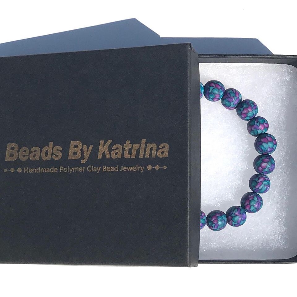 Polymer clay bead bracelet