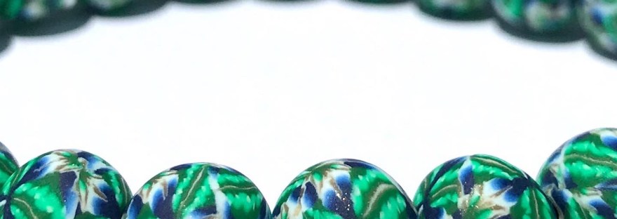 Polymer clay bead bracelet