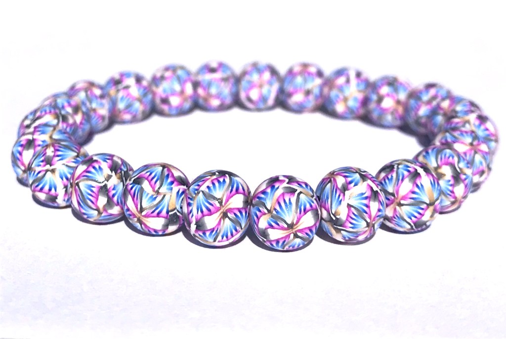 Polymer clay bead bracelet