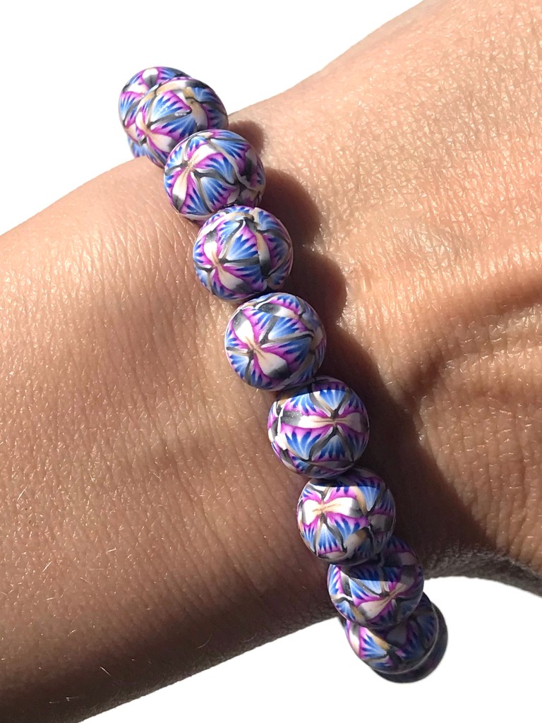 Polymer clay bead bracelet