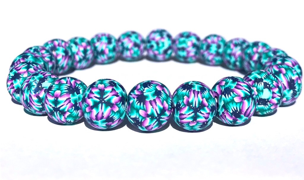 Polymer clay bead bracelet